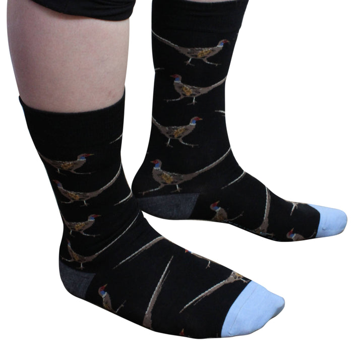hunting feet - EXTRAFINE MERINO WOOL PHEASANT BIRD IN BLACK