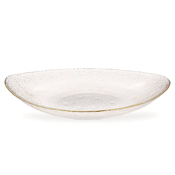 The Royal Standard - Palais Oval Serving Dish   Clear/Gold   12.2x1.52x5.8