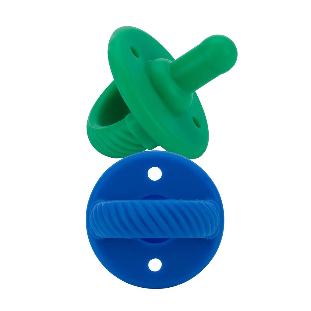 Itzy Ritzy - Sweetie Soother™ Pacifier Sets (2-pack): Robin's Egg Blue + Navy Cables