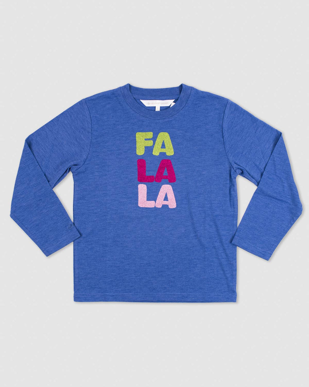 The Royal Standard - Youth Glitter FaLaLa Long Sleeve Crew Neck T-Shirt   Blue/Pink/Green   -Asst.: XLarge (14-16)