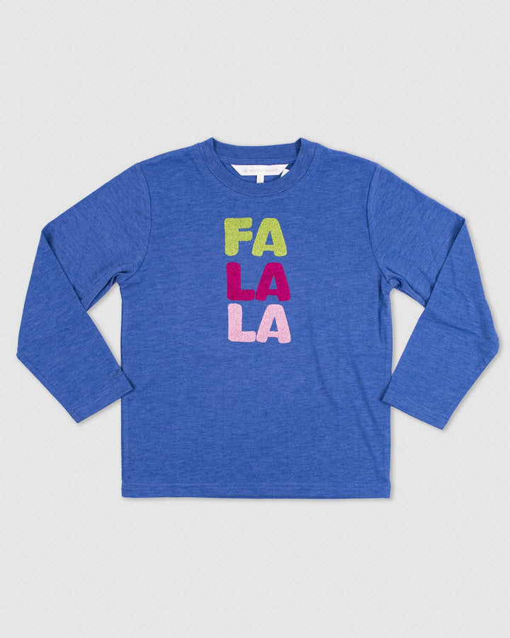 The Royal Standard - Youth Glitter FaLaLa Long Sleeve Crew Neck T-Shirt   Blue/Pink/Green   -Asst.: Large (10-12)