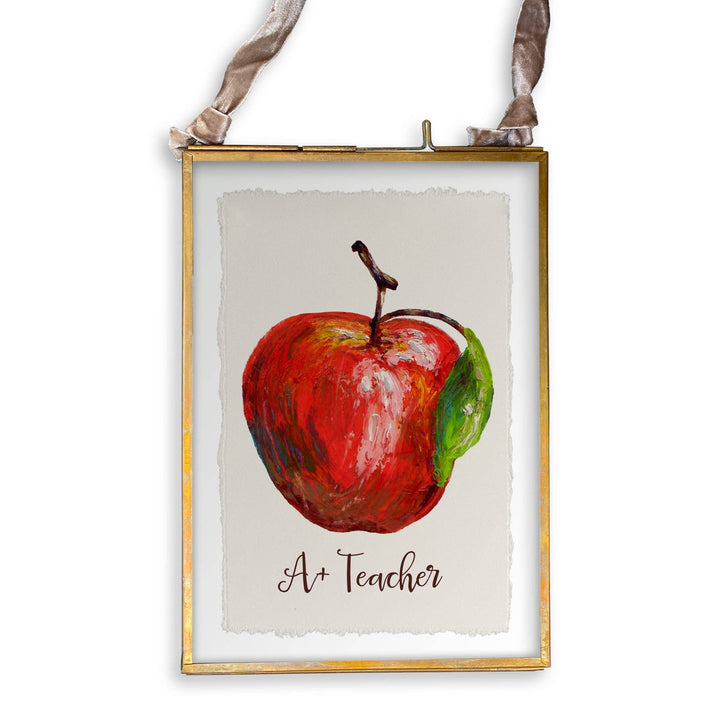 French Graffiti - Apple with A+ Teacher: Dishtowel