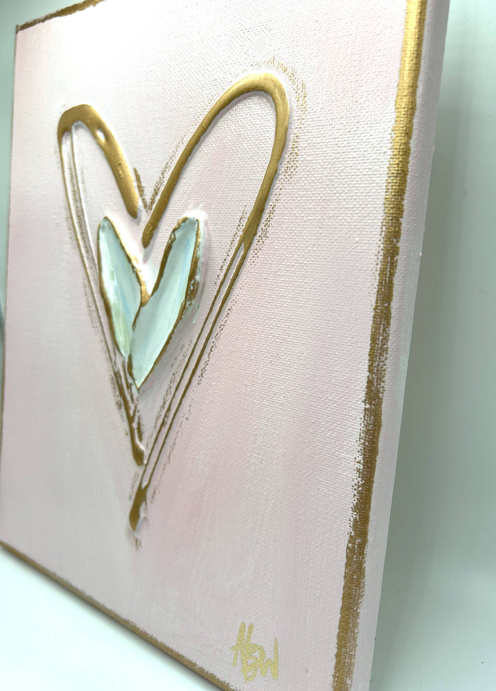 Coddiwomple - Textured hearts on canvas | valentine | pastel | xoxo | loved