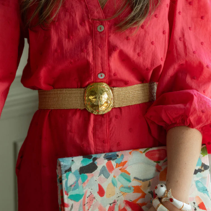 Garland - Dark Raffia Interchangeable Stretch Belt Band: Dark Raffia / M