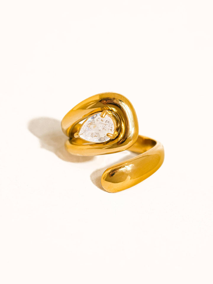 Flânerie by MAIQ - Ronnie 18K Gold Non-Tarnish Wrap CZ Ring: Yellow Gold