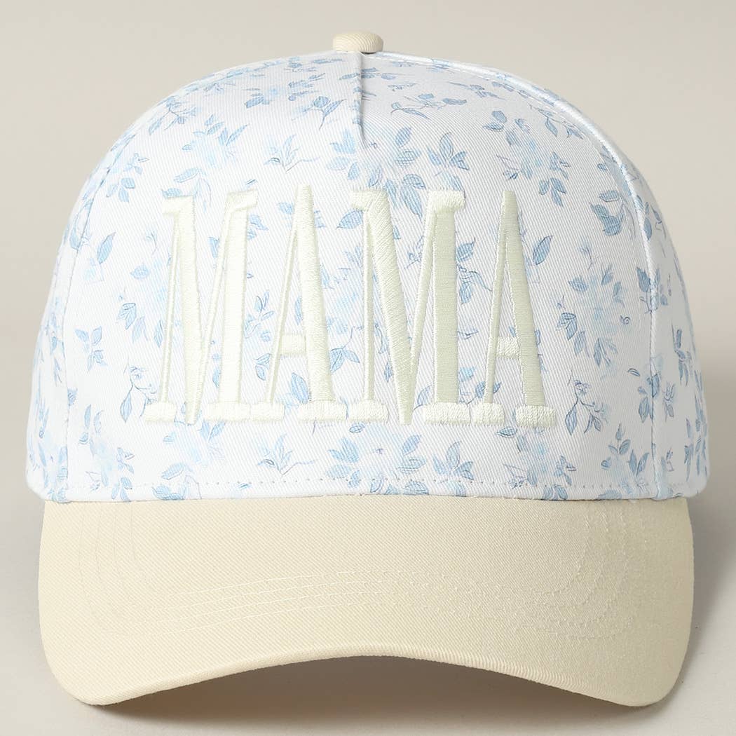 MAMA Embroidered Flower PatternTrucker Hat: PINK/PINK / ONE SIZE