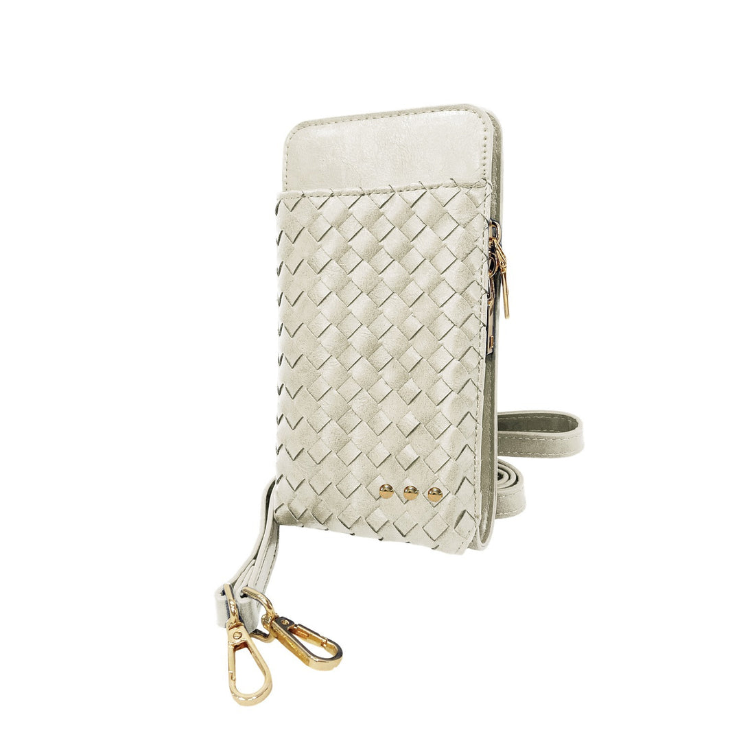 Woven Cream Woven Double Duty Phone Bag