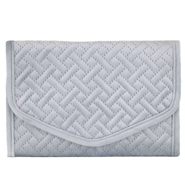 The Royal Standard - Quilted Jewelry Clutch   Slate Blue   9.25x6.5