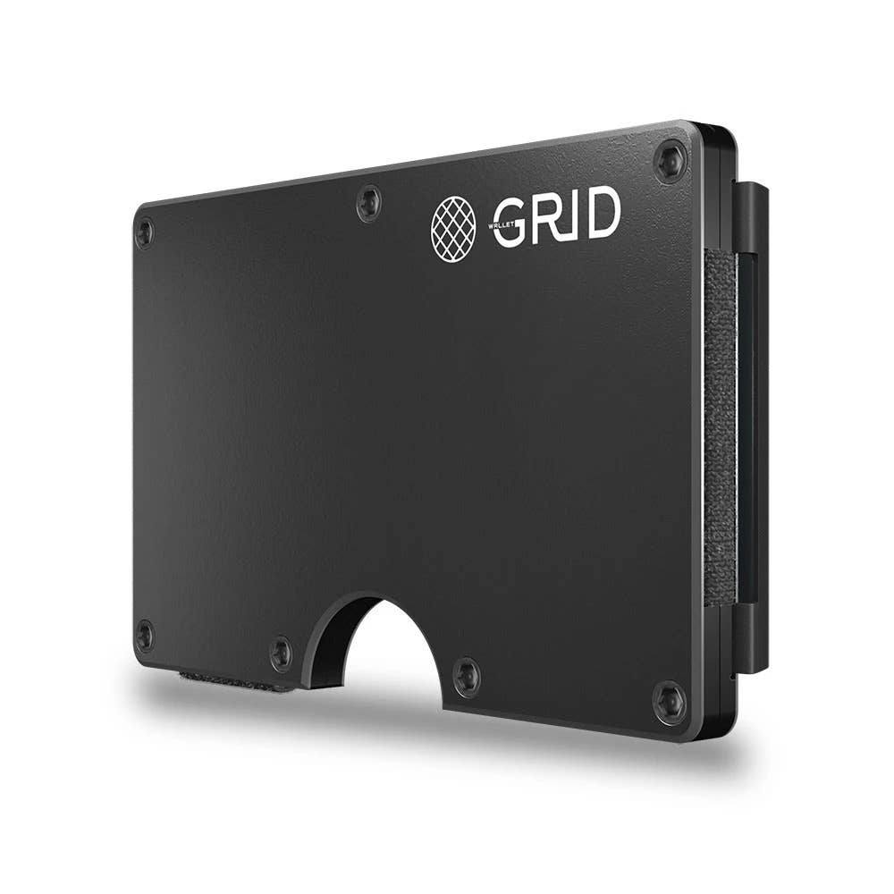 GRID Wallet - Grid Wallet // Gunmetal Aluminum: Gunmetal / Aluminum / 3.38"L x 2.12"W x 0.23"H
