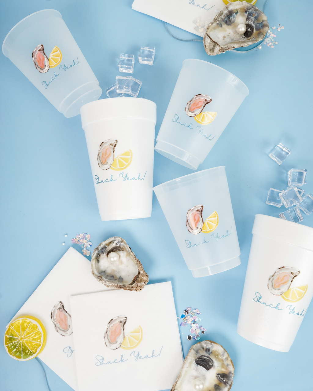 Busy Bee Gift - Shuck Yeah! Oyster Roast Styrofoam Cups | Set of 10, 20 oz