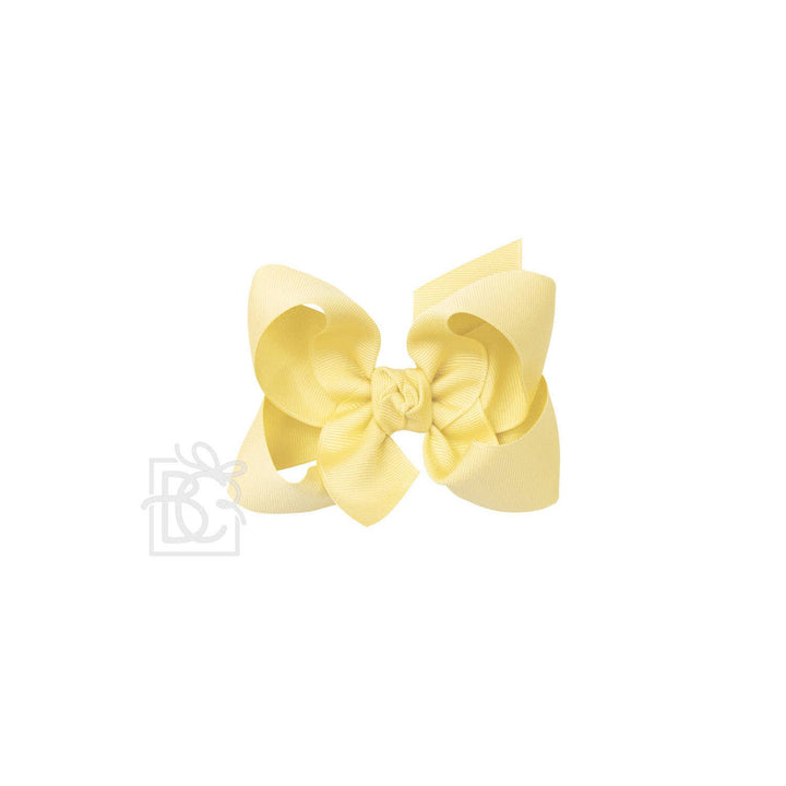 Beyond Creations, LLC - SIGNATURE GROSGRAIN BOW ON CLIP: 4.5" Large - 1.5" Ribbon on Alligator Clip / LT. YELLOW