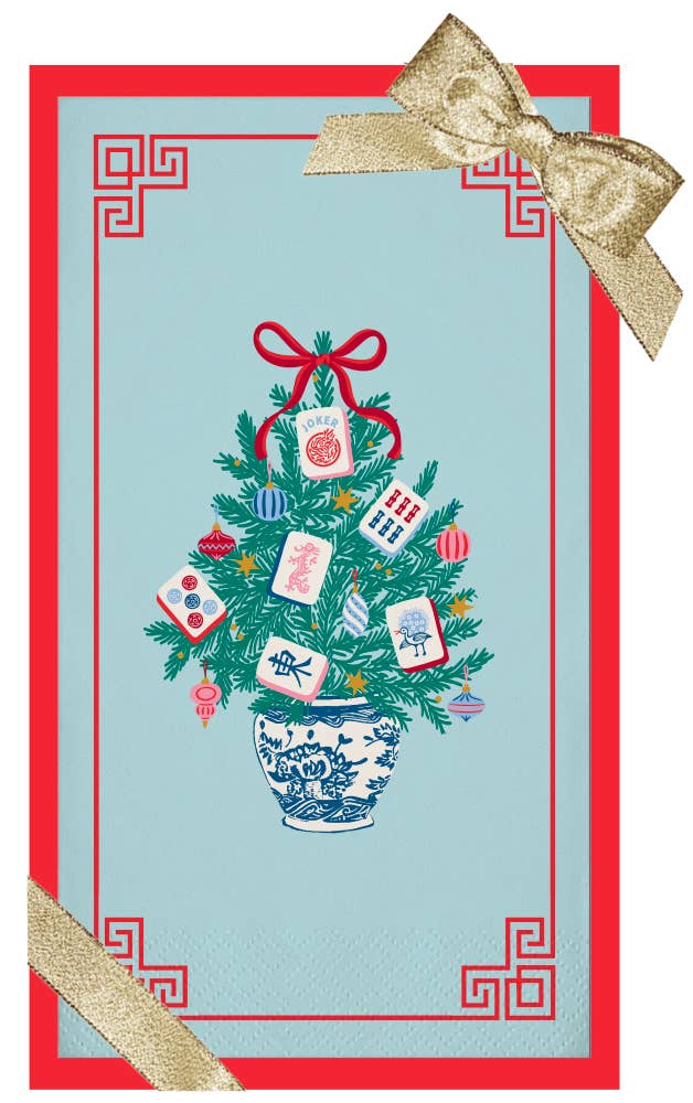 soiree-sisters - Holiday Mahjong Tray/Guest Towels Set | Mahjong Topiary