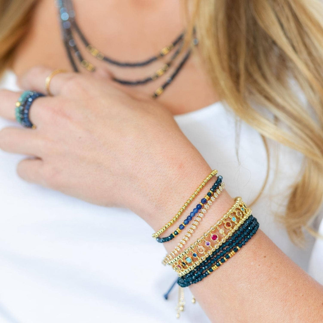 Splendid Iris - Crystal Accented Cuff Bracelet