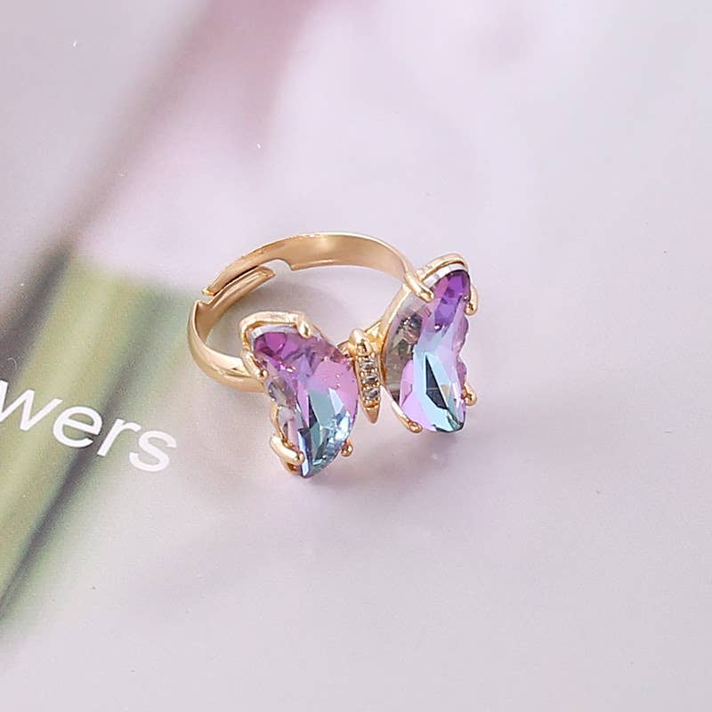 MKS America - Creative Gradient Butterfly Ring: Purple_2 / M