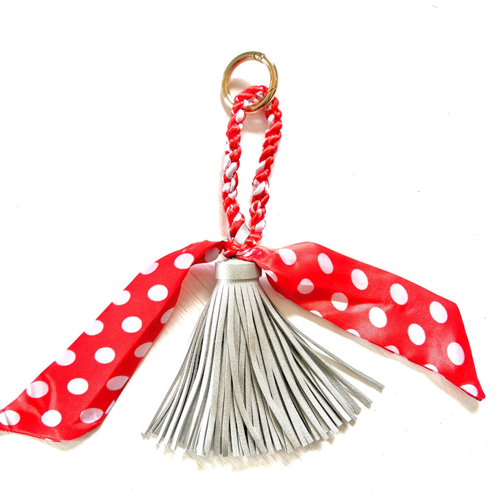 Be Clear Handbags - Amelia tassel bag charm: Taupe