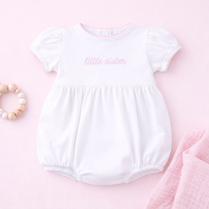 Magnolia Baby - Little Sister Short Sleeve Bubble: 9 Months