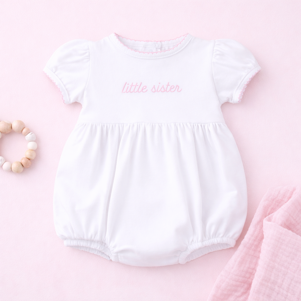 Magnolia Baby - Little Sister Short Sleeve Bubble: 3 Months