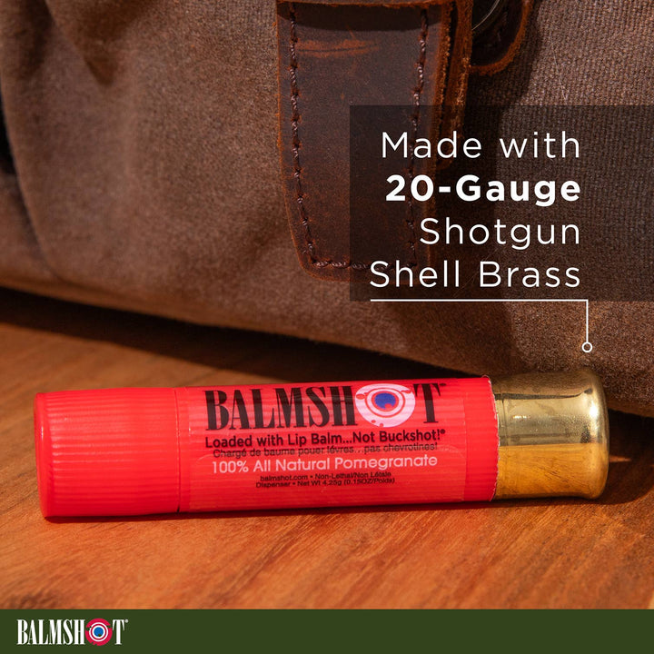 BALMSHOT Lip Balm - Pomegranate Beeswax Lip Balm(100% All Natural)