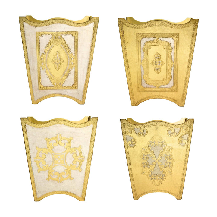 Italian Florentine Waste bin, Cappuccino & Gold, Made in Italy: Design 4
