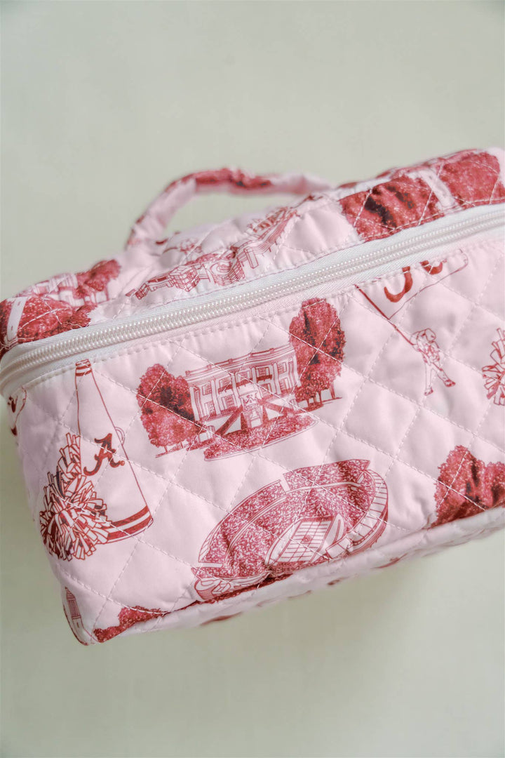 Gracefully Made Art - The University of Alabama Make Up Toiletry Bag, Collegiate
