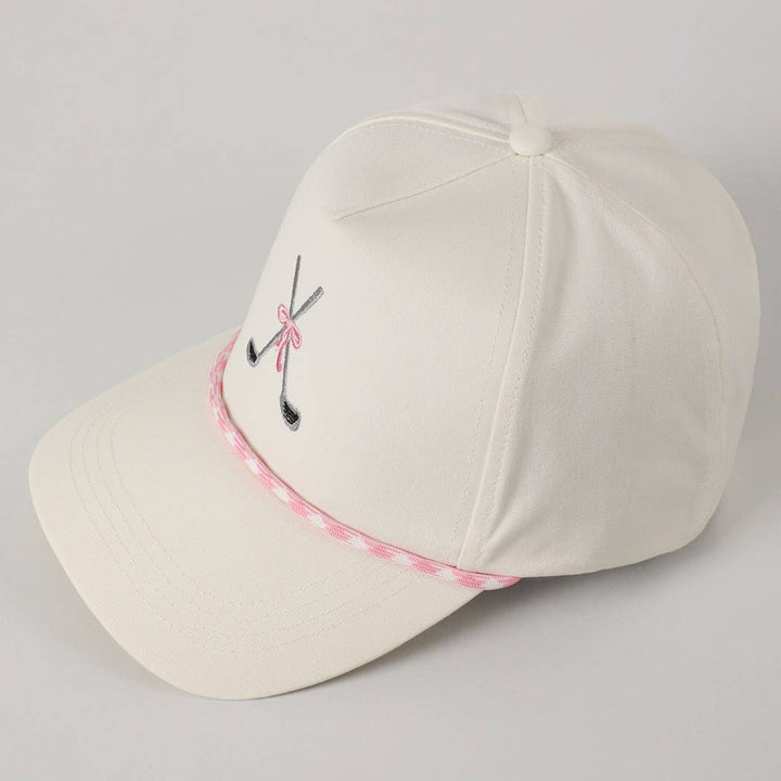Fashion City - Golf Clubs with Ribbon Embroidered Trucker Hat: LT BLUE / ONE SIZE