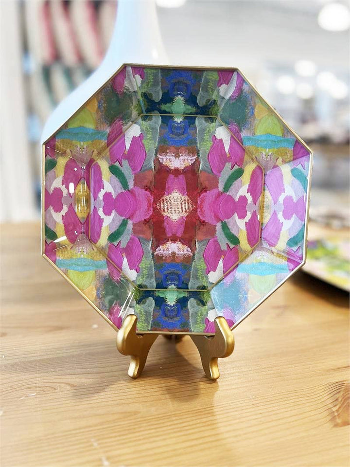 Marye-Kelley - Laura Park Nantucket Bloom Decoupage Glass Plate: 5" Octagonal
