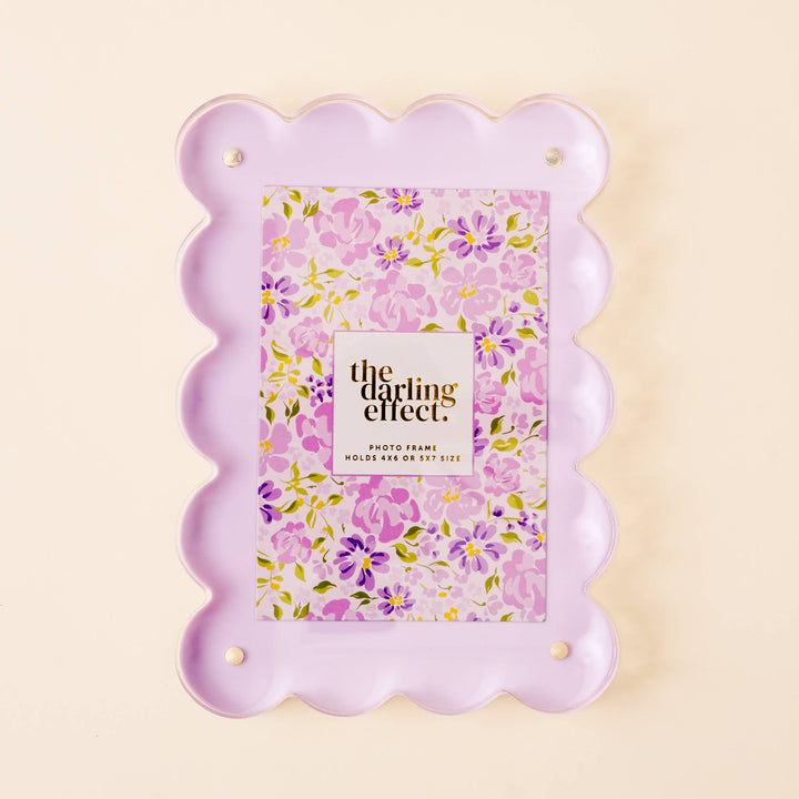 The Darling Effect - Rectangle Scalloped Acrylic Frame-Purple