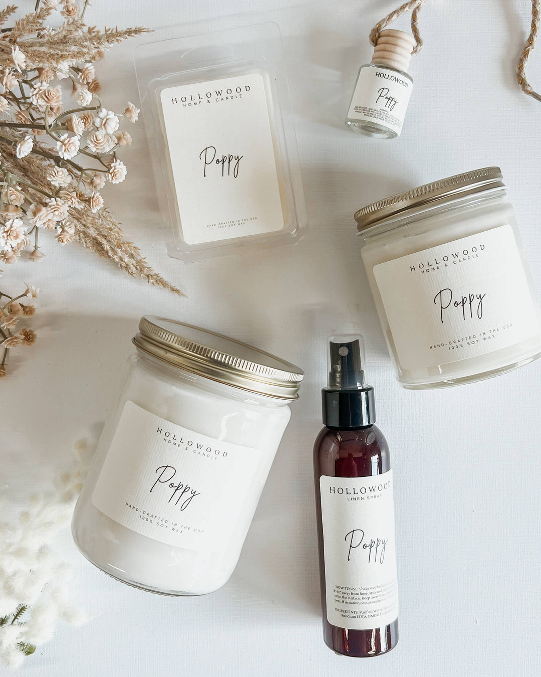 Hollowood Home and Candle - POPPY | LINEN SPRAY | EVERYDAY