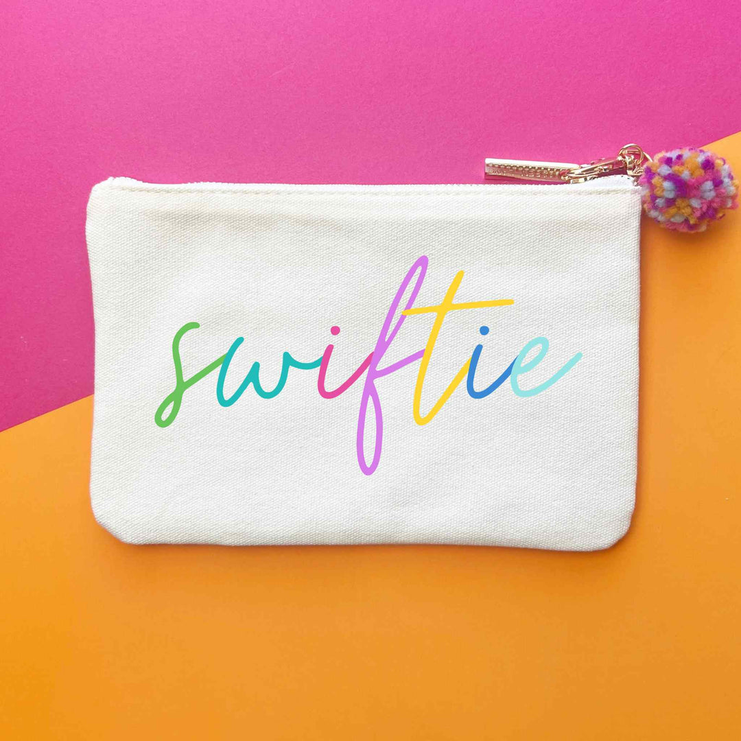 Aspen Lane - Swiftie Colorblock Script Bag & Pouch : Canvas Pouch w/o Pom PUll