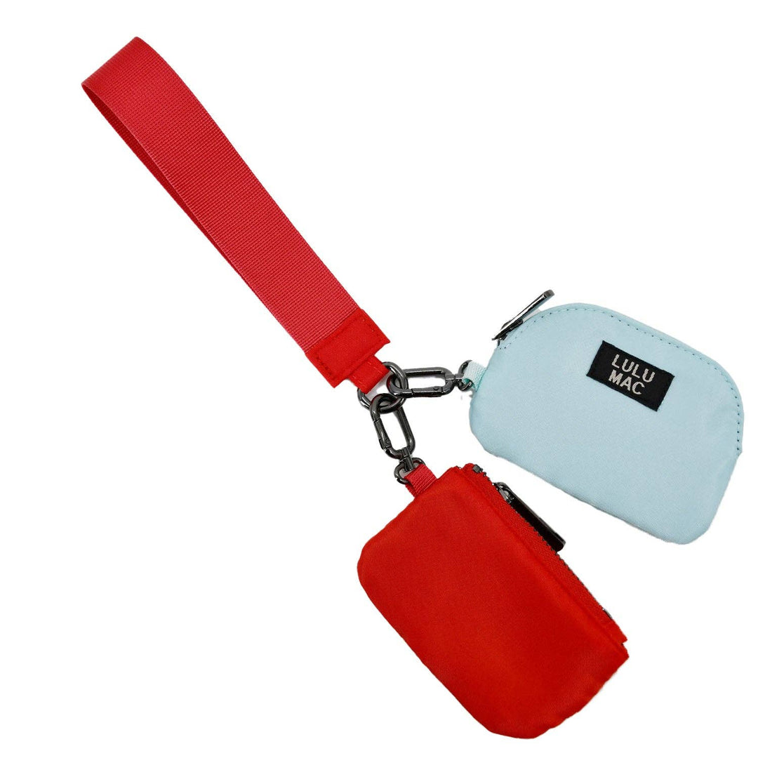 Girlie Girl Originals - DP-8162 Red/Light Blue Lulu Mac Double Pouch Wristlets