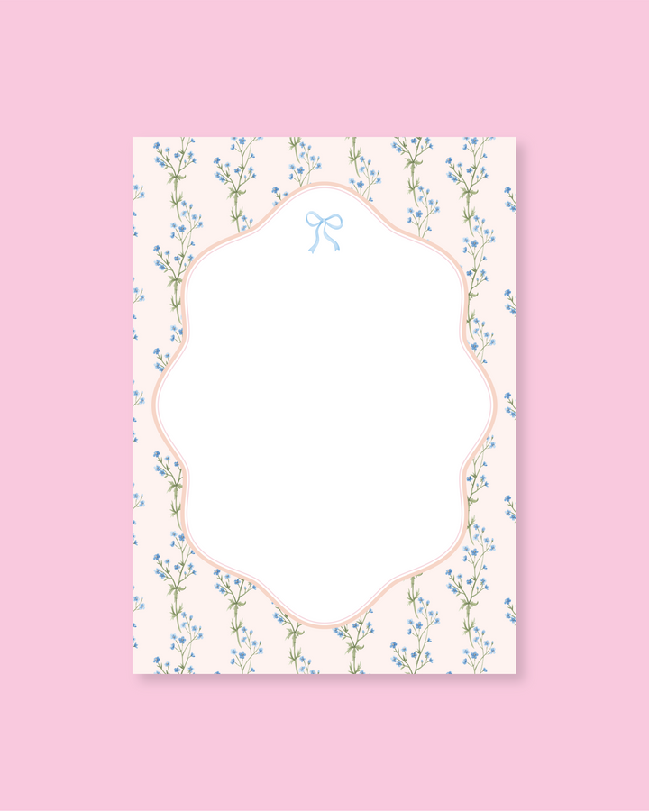 Rock Paper Scissors - Watercolor Floral Bow Notepad