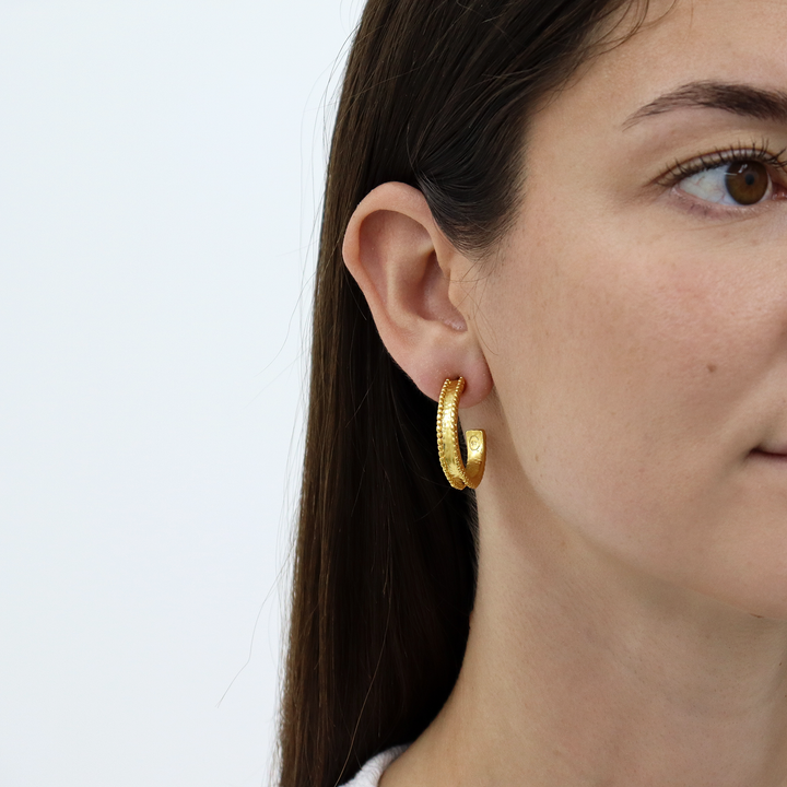 KARINE SULTAN - Dotty Hoop Earrings - 24K Gold Plated