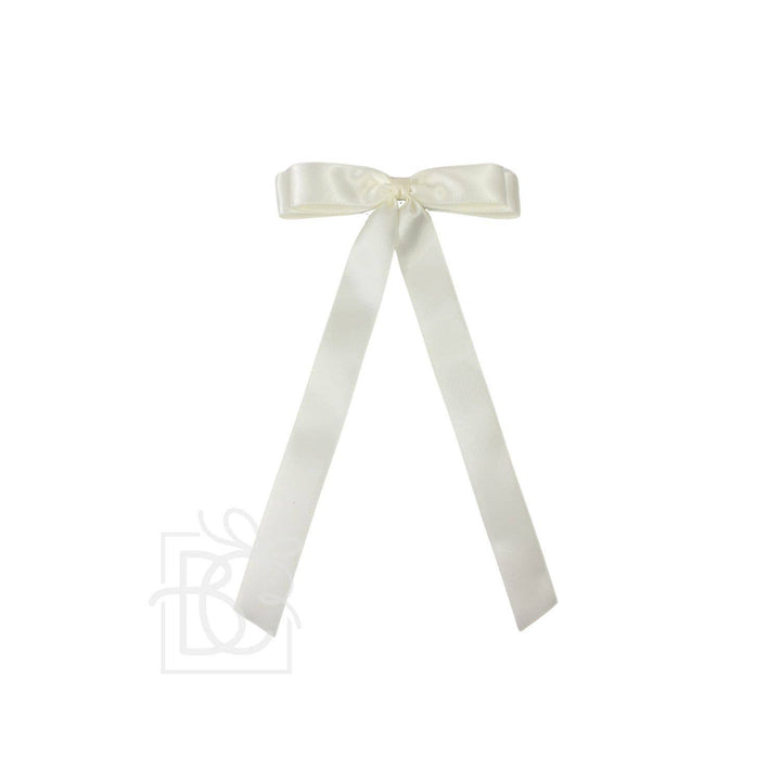 Beyond Creations, LLC - 7/8" SATIN LAYERED TAIL BOW ON ALLIGATOR CLIP: Millennium Blue