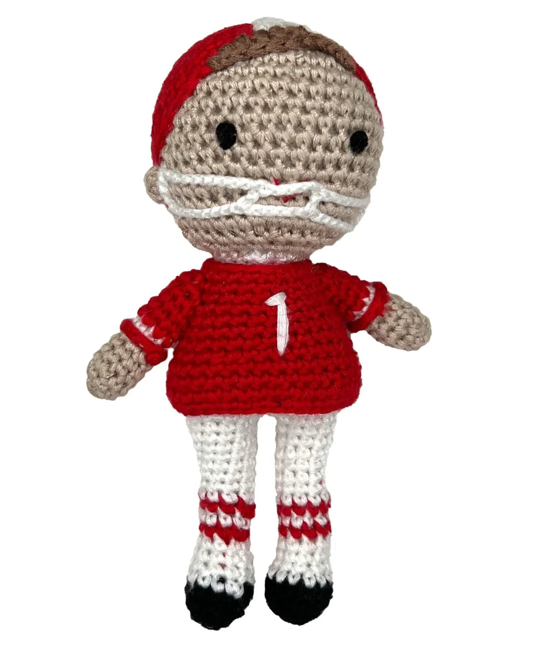 Football player rattle-5” red/white