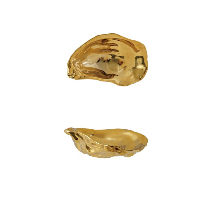 5"L x3-1/4"W Ceramic Oyster Shell Shaped