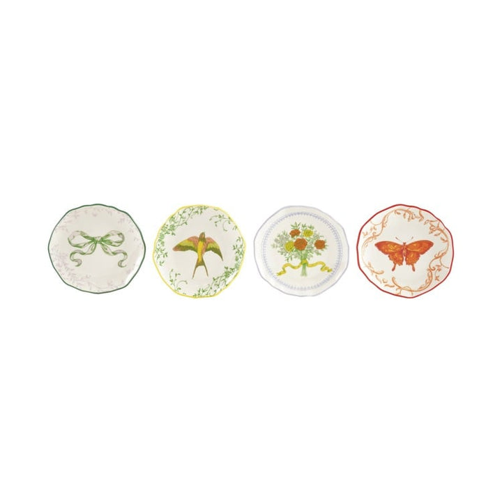 Stoneware Scalloped Plate W Butterfly