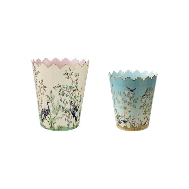 S/2 Metal Scalloped Buckets W Nature