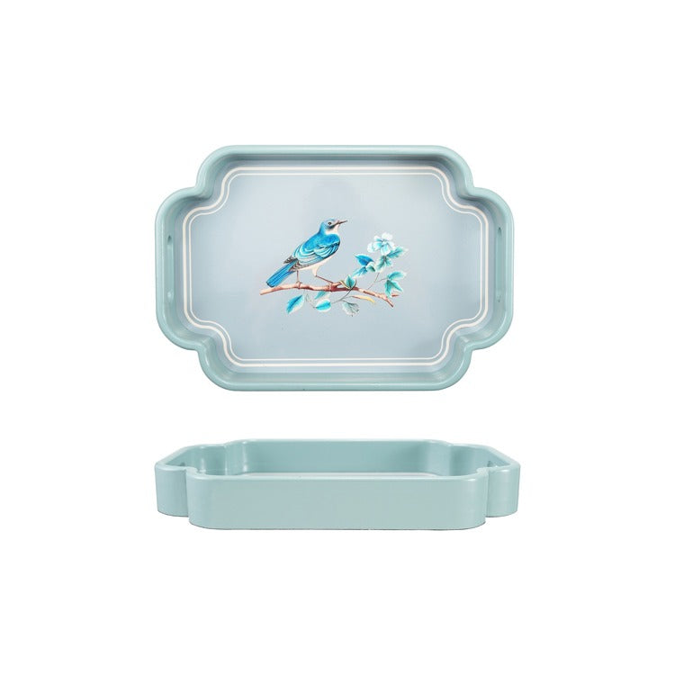 Decorative MDF Tray W Birds & Handles