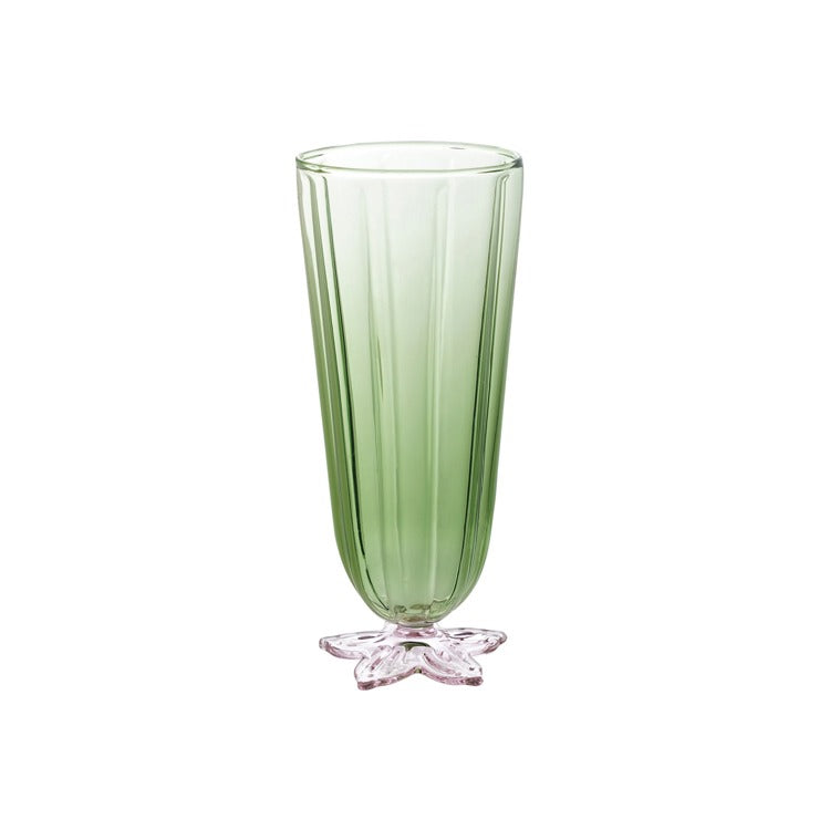 Fluted Champagne Flute W Flower Shped