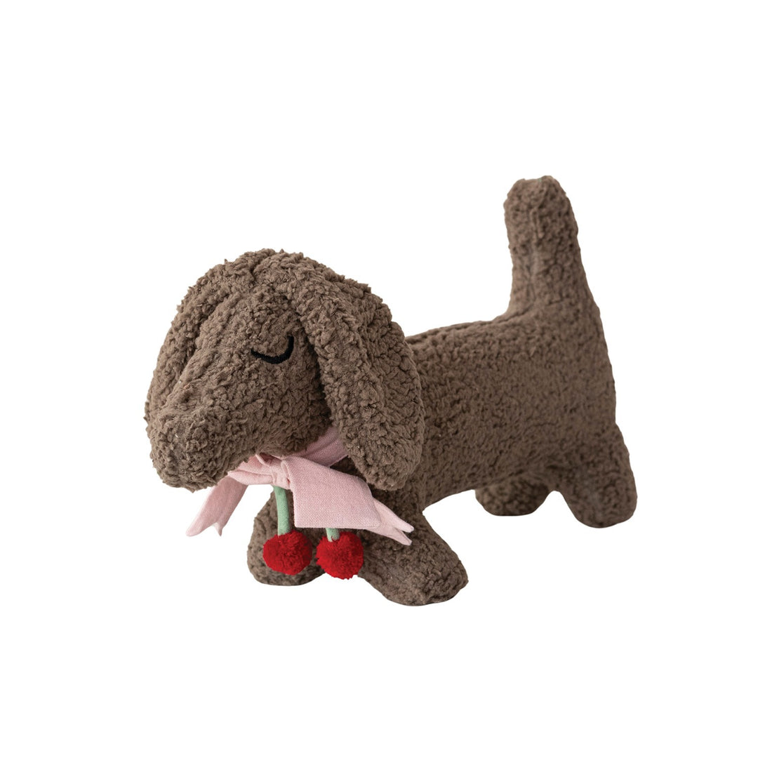 Faux Sherpa Dog Shaped Pillow w Cotton