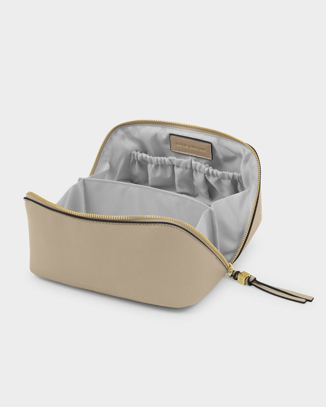 SOHO MEDIUM MAKE UP / WASH BAG | Light Taupe | 4 1/2" x 8 1/4" x 4 1/2"