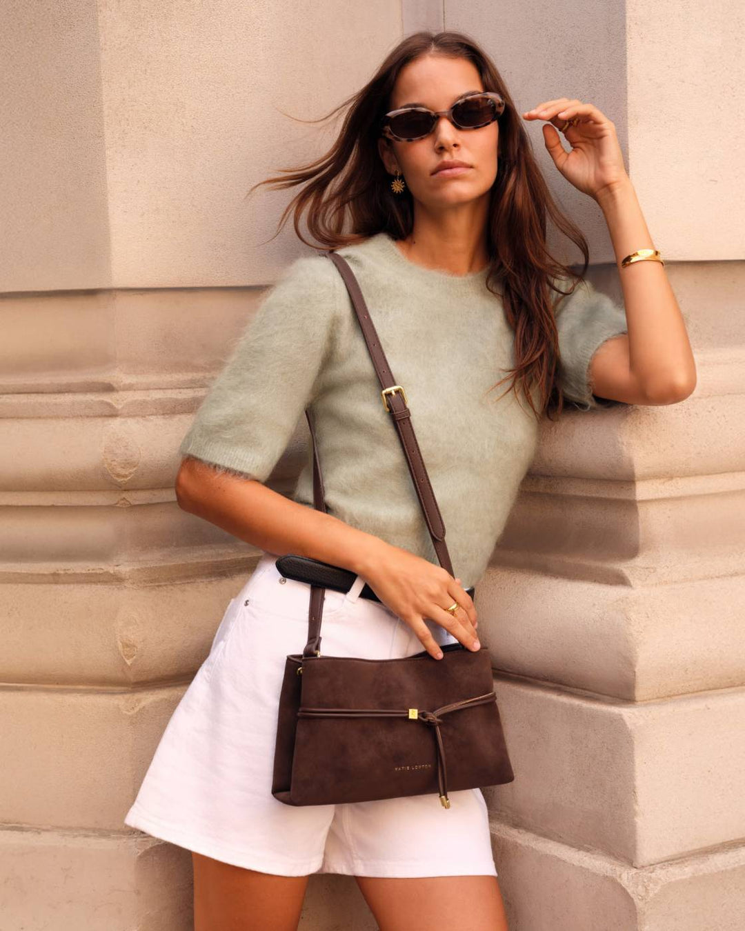LORI CROSSBODY BAG | Bitter Chocolate Suedette
