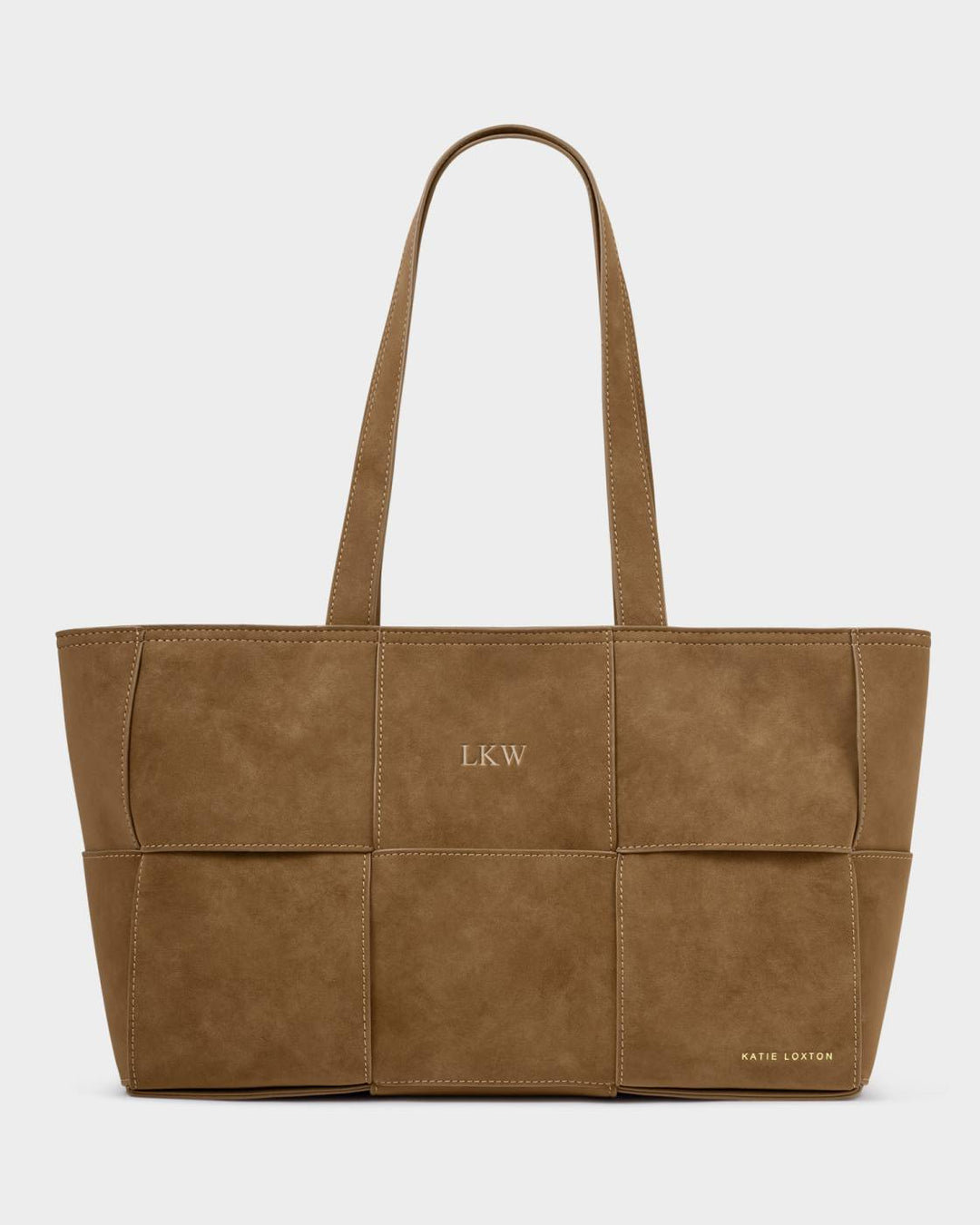 TAYA WOVEN SUEDETTE TOTE BAG | Caramel Suedette