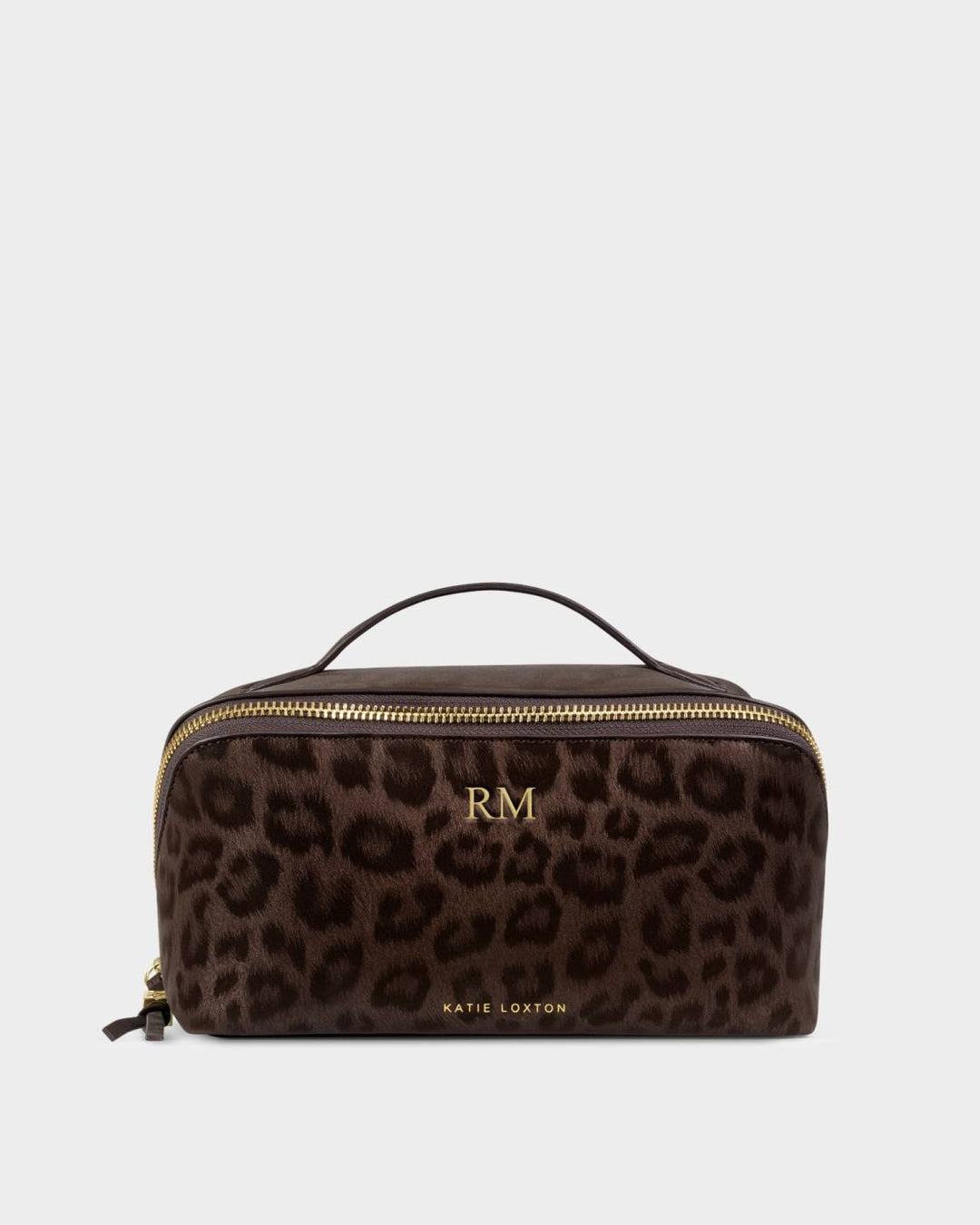 SOHO MEDIUM MAKE UP / WASH BAG | Chocolate Leopard | 4 1/2" x 8 1/4" x 4 1/2"