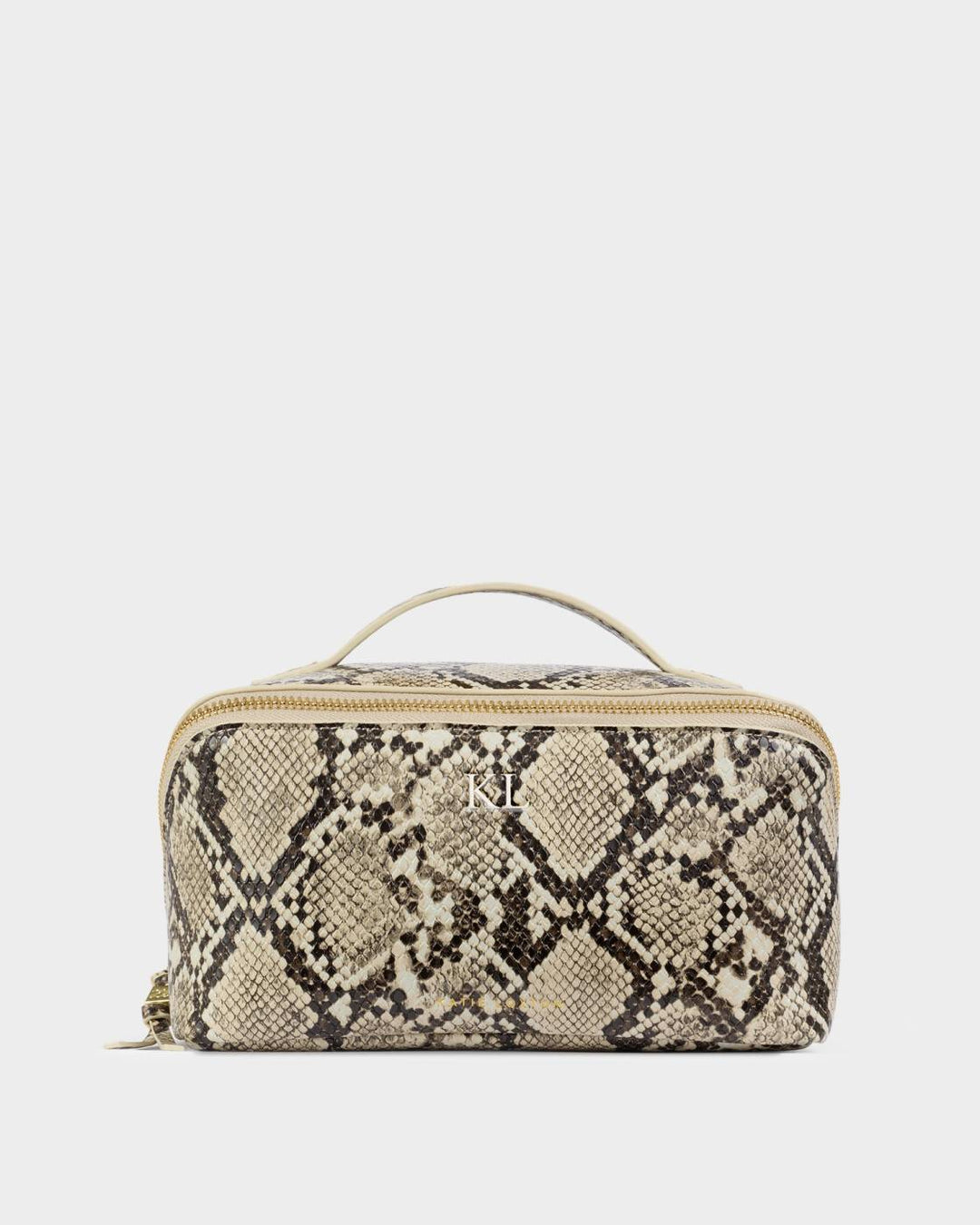 SOHO MEDIUM MAKE UP / WASH BAG | Faux Snake | 4 1/2" x 8 1/4" x 4 1/2"