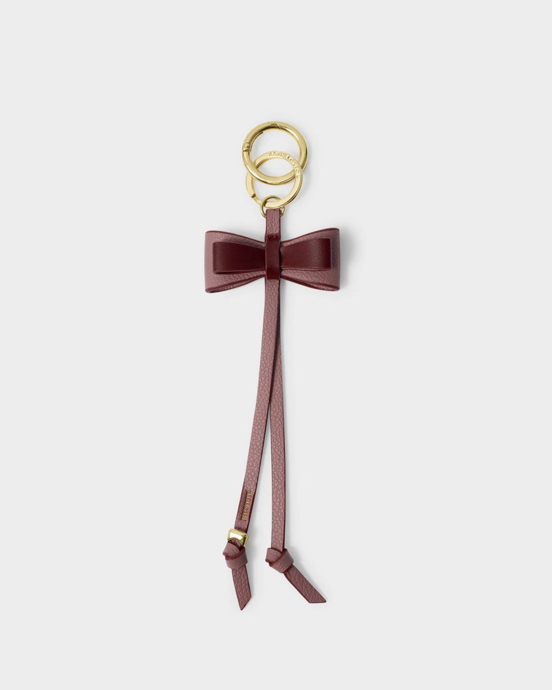 BOW CHARM KEYRING | Deep Rose/ Black Cherry | 8 1/4" x 2 3/4"