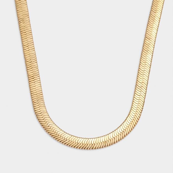 CIANA LARGE SNAKE CHAIN NECKLACE | Gold Coated | 16 1/2" + 1 15/16" extender