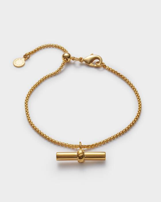 THEMIS T-BAR BRACELET | Gold Coated | 7 1/16" + 1 3/16" extender
