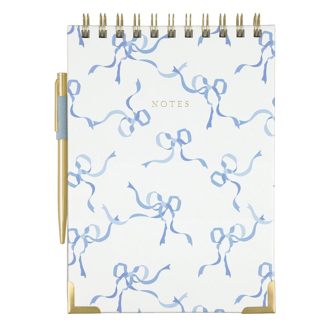 Blue Bows Heriloom Cottage Steno Pad W/ Pen