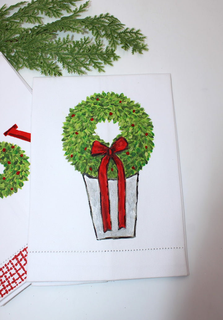 13x20" Handpainted Tea Towel, Floral Arrangements, ©Tawnya Norton